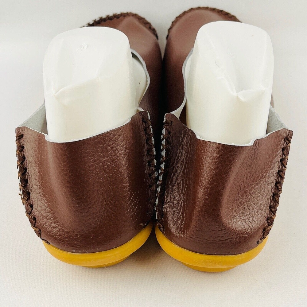 Womens 12 VenusCelia Loafers Brown Leather Natural Comfort Walking Slip On Shoes - Picture 5 of 10